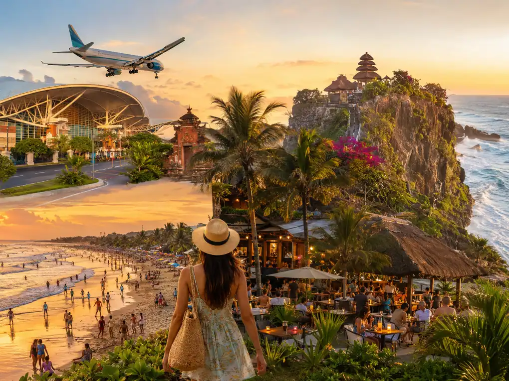 Hari 1: Bandara, Kuta, Seminyak, dan Uluwatu