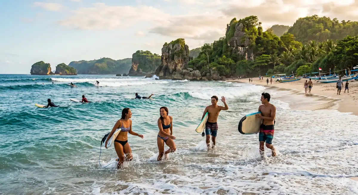 Aktivitas Seru di Pantai Watu Karung