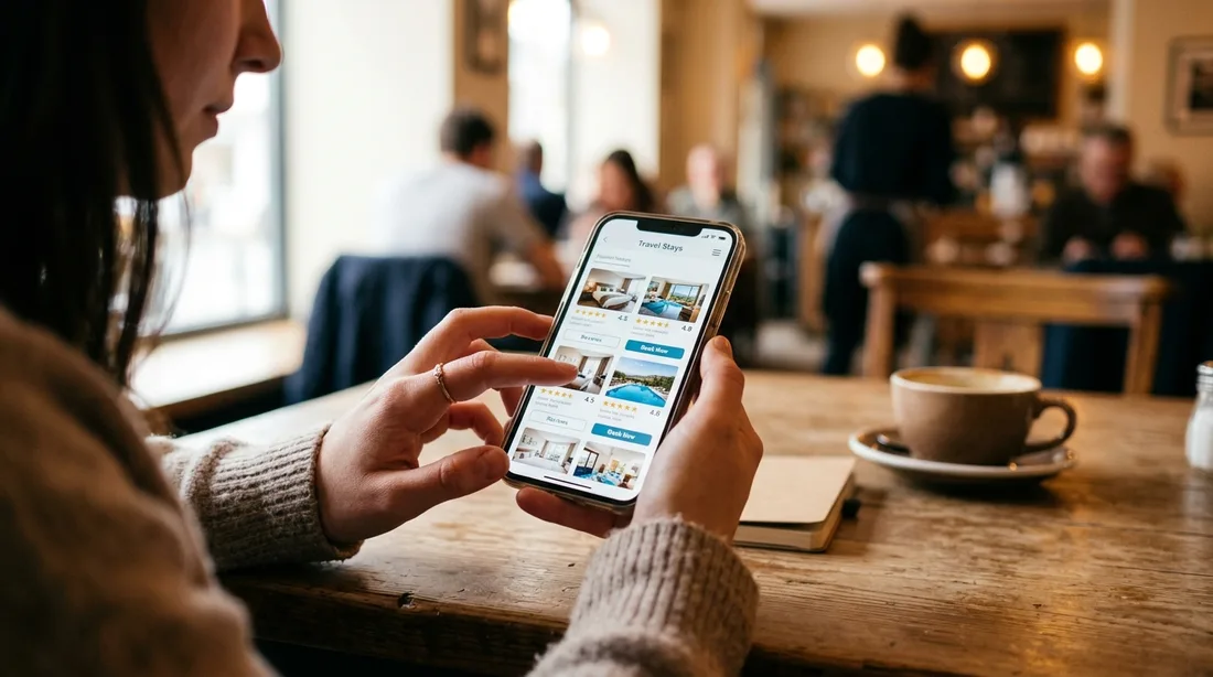Membandingkan tarif hotel murah lewat aplikasi booking di ponsel