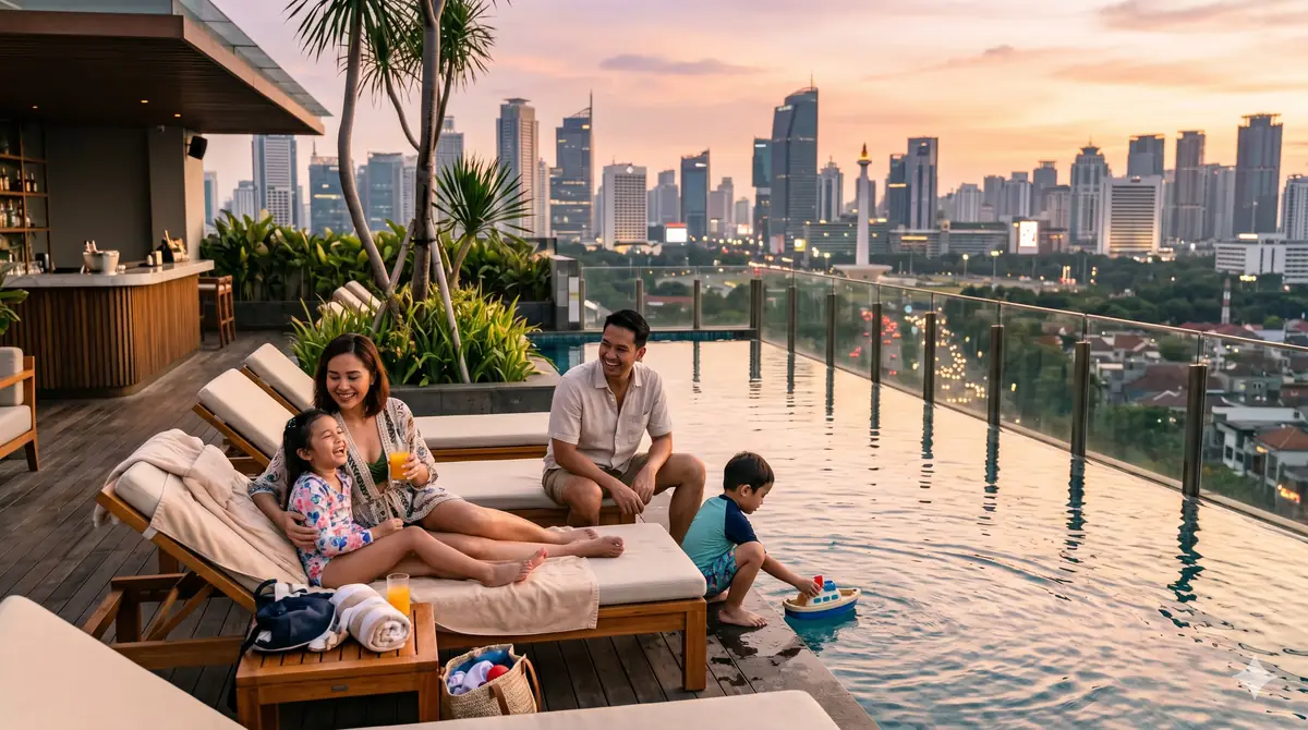 Vila luas dengan ruang bersama untuk menampung keluarga besar